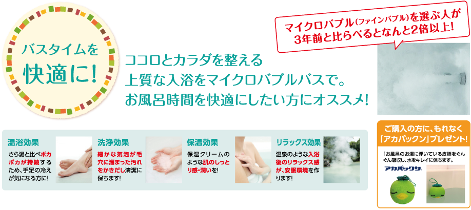 バスタイムを快適に！