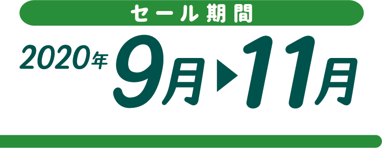 セール期間　2020年9月-11月